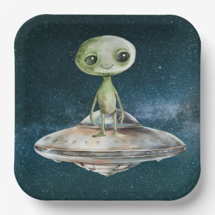 Alieninvasion Weltraum Geburtstag Pappteller
