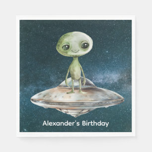 Alieninvasion Weltraum Geburtstag Serviette
