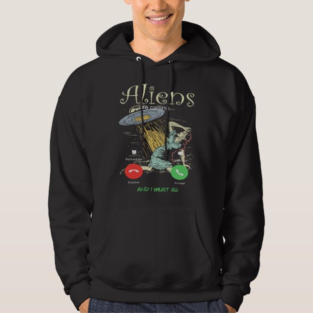 Aliens Are Calling Alien Alien Alien UFO Kids Hoodie (Vorderseite)