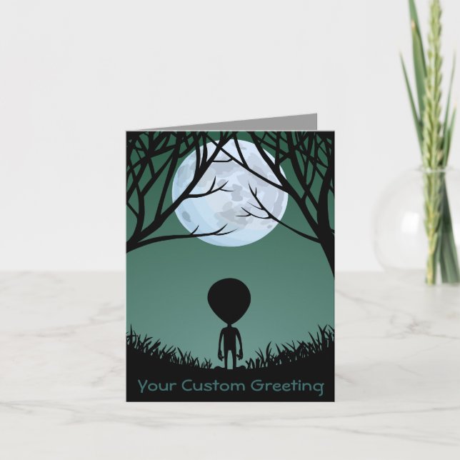 Aliens Art Cards Invitations Custom Halloween Card Einladung (Vorderseite)