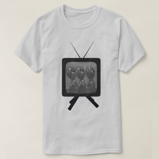 Aliens auf TV T-Shirt (Design vorne)