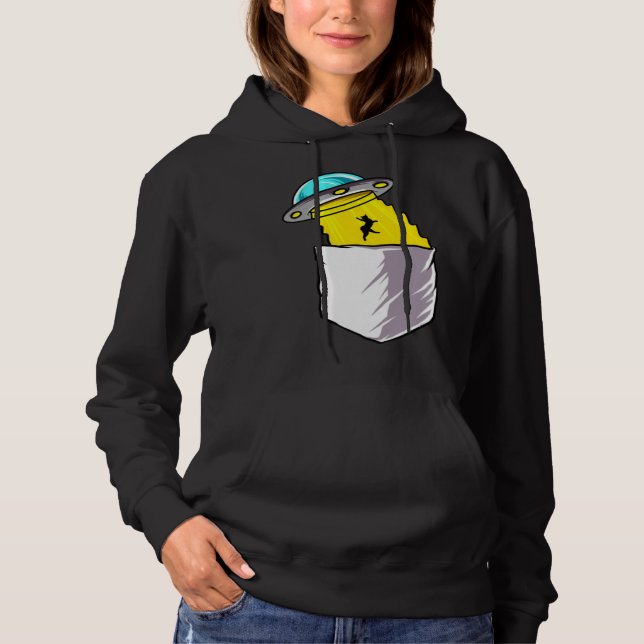 Aliens Cryptozoology Abduction  Cute Pocket Style Hoodie (Vorderseite)