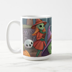 Aliens feiern Halloween auf der Erde – Kosmische K Kaffeetasse