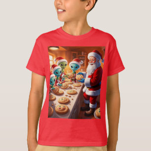 Aliens helfen Santa beim Backen von Keksen T-Shirt