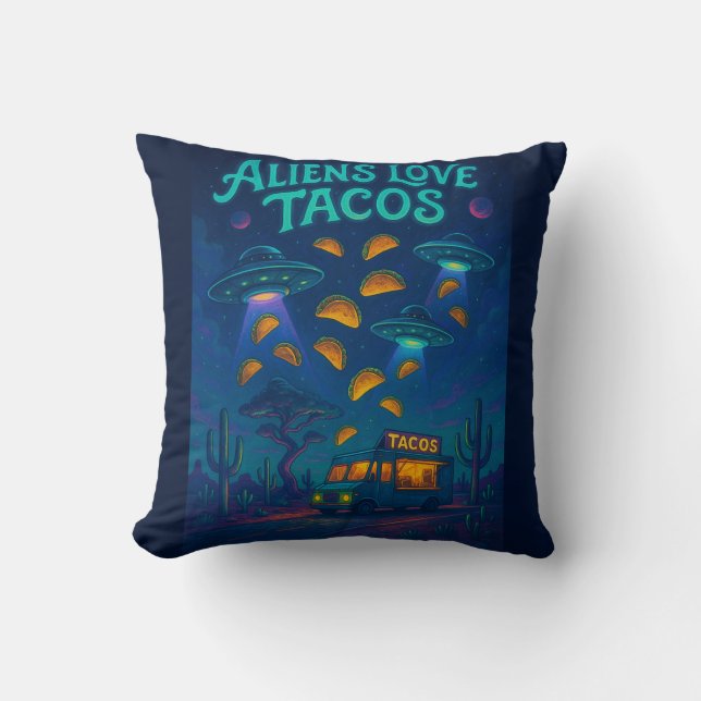 Aliens lieben Tacos Kissen (Vorderseite)