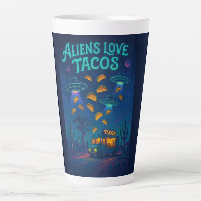 Aliens Love Tacos Milchtasse (Vorderseite)