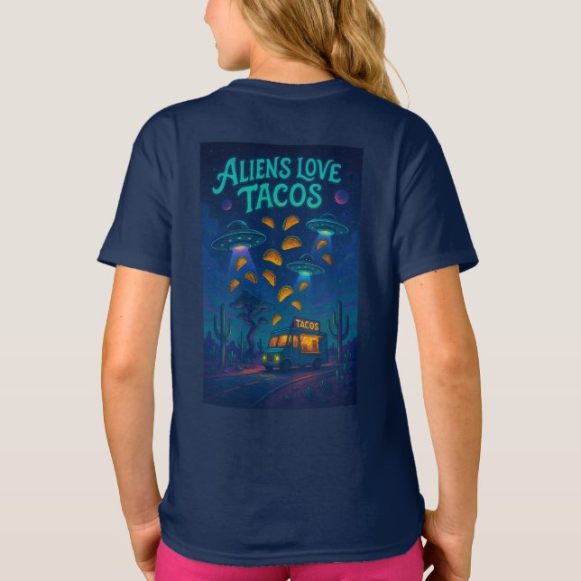 Aliens Love Tacos T-Shirt (Rückseite)