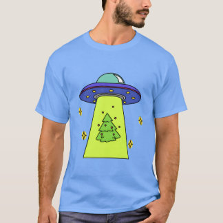 Aliens stehlen Weihnachtsbaum lustige Weihnachten  T-Shirt