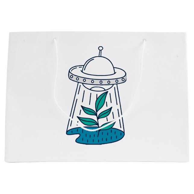 Aliens UFO Große Geschenktüte (Vorderseite)
