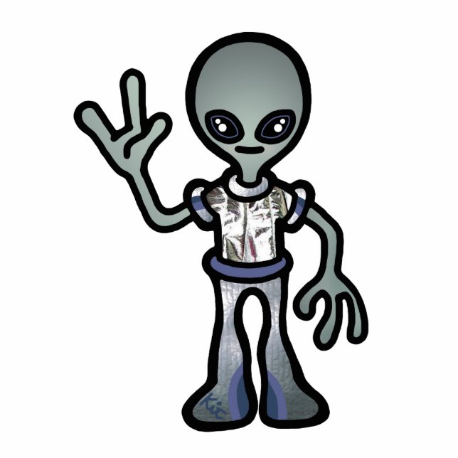 alienstatue freistehende fotoskulptur  (Vorne)