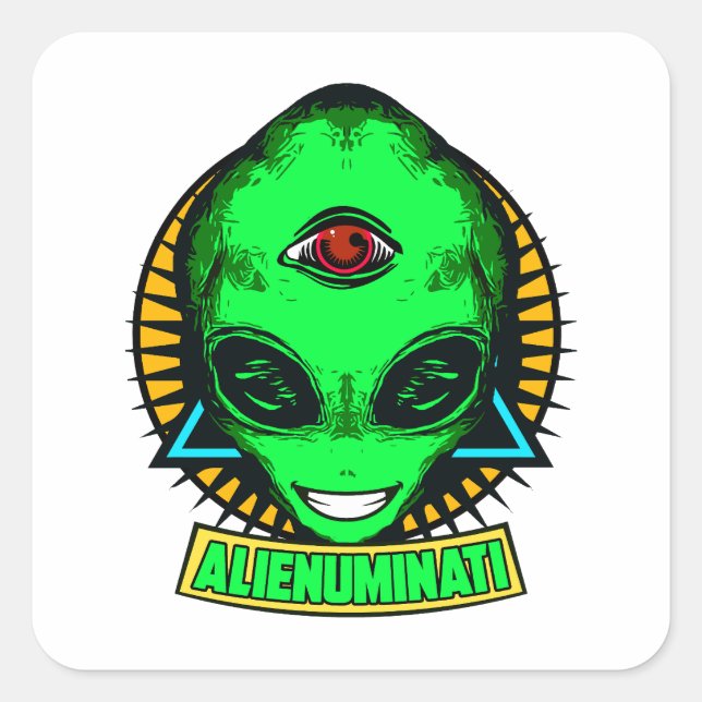 ALIENUMINATI QUADRATISCHER AUFKLEBER (Vorderseite)