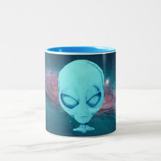 Alienwear aquamarine alien-Tasse Zweifarbige Tasse