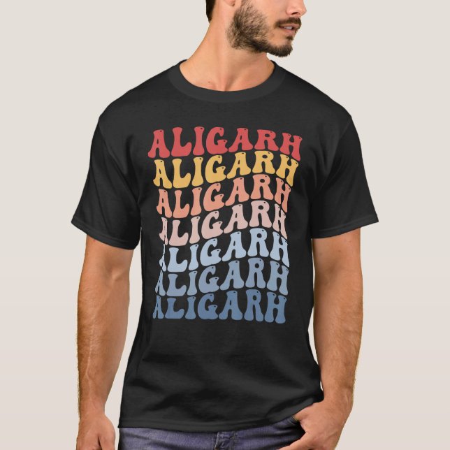 Aligarh City Groovy Retro T-Shirt (Vorderseite)