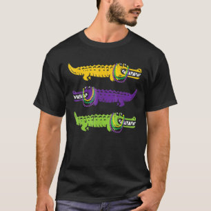 Aligator Crocodiles Louisiana Mardi Gras Frauen Mä T-Shirt