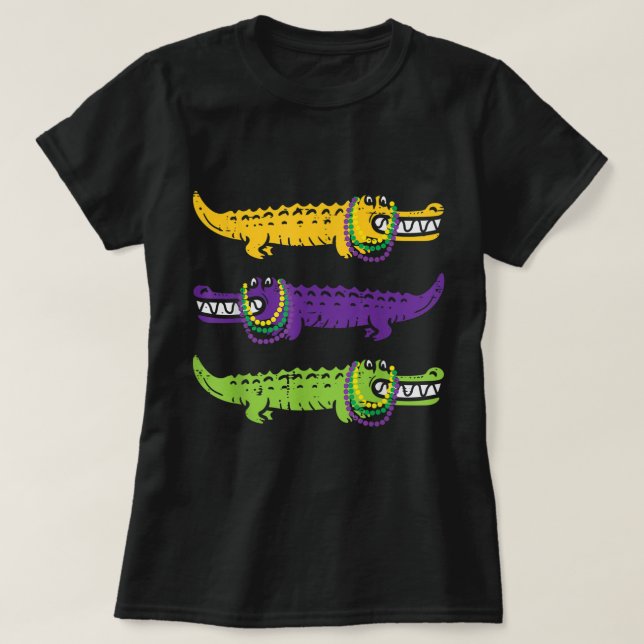 Aligator Crocodiles Louisiana Mardi Gras Frauen Mä T-Shirt (Design vorne)
