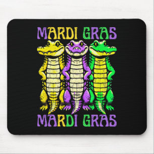 Aligator Crocodiles Louisiana Mardi Gras Karnival Mousepad