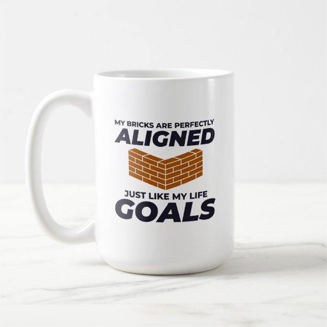 Alignierte Steine, Aligned Goals: Humorer Bricklay Kaffeetasse (Links)