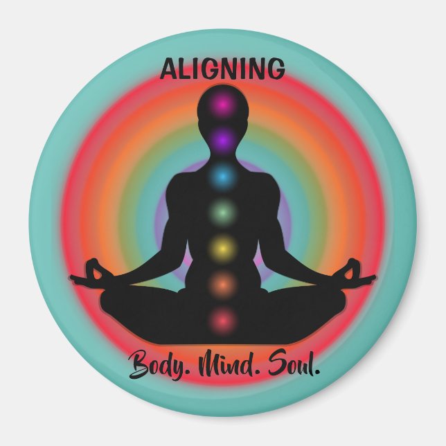 "Alignment Body Mind Soul" Chakra Meditation & Yog Magnet (Vorne)