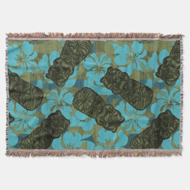 Ali'i Refuge Hawaiianischer Hibiskus Tiki Decke (Vorderseite)