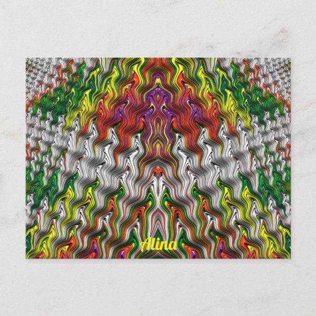 ALINA ~ CHRISTMAS 3D Fraktal Design Muster ~ Postkarte (Vorderseite)