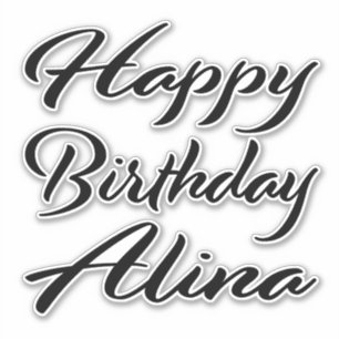 Alina Name Vorname black Sticker Geburtstag