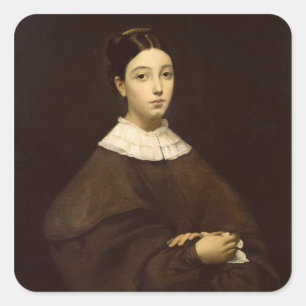 Aline Chasseriau 1835 Quadratischer Aufkleber