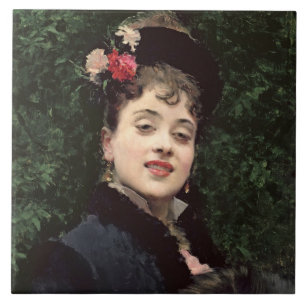 Aline Masson, das Modell des Künstlers (Öl auf Fliese