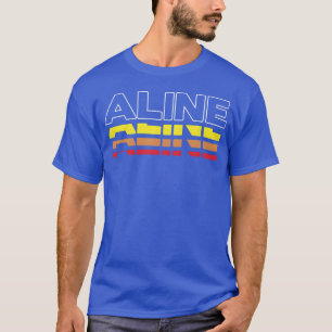 Aline Vorname Lustig Vintage Sonnenuntergang Aline T-Shirt