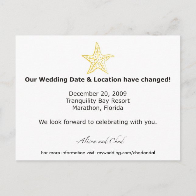 Alison- Datum-Änderung Postkarte (Vorderseite)