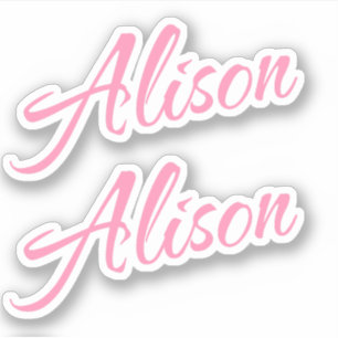 Alison Decorative Name in Pink x2 Aufkleber