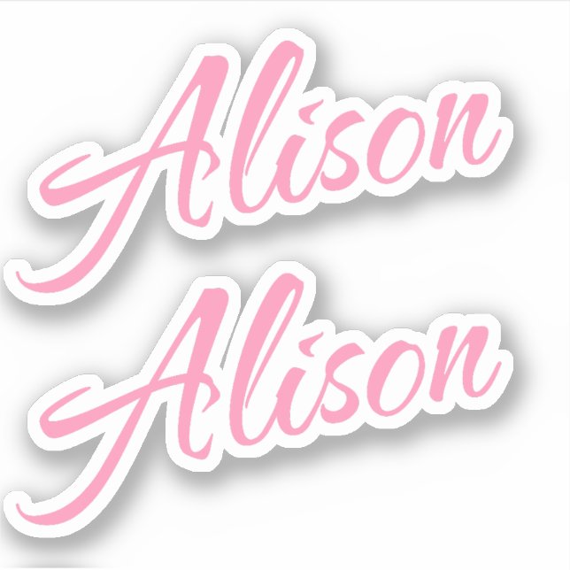 Alison Decorative Name in Pink x2 Aufkleber (Vorderseite)