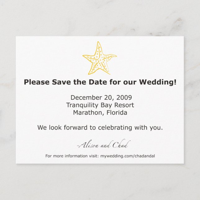 Alison - Save the Date Ankündigungspostkarte (Vorderseite)