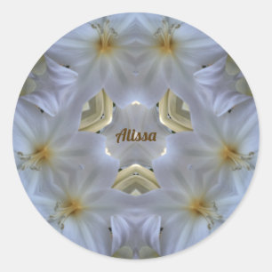 ALISSA ~ EASTER LILY WHITE RELIGIOUS ~ RUNDER AUFKLEBER