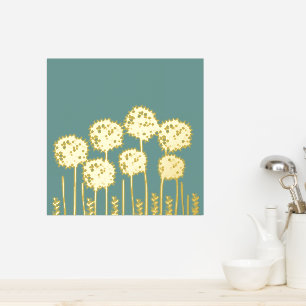 Alium Minimalistisch Modern Gold Floral Foliendrucke