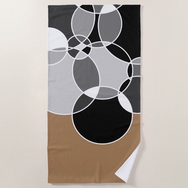 Alive Gray Geometric Overlapped Circles Strandtuch (Vorderseite)