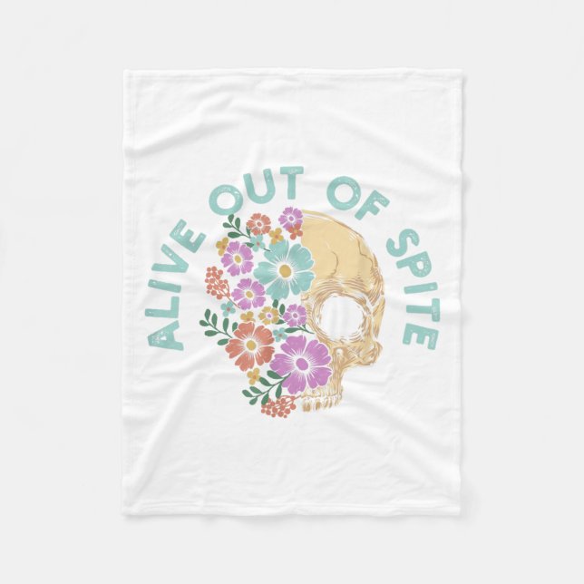 Alive Out Of Ste Skull Quote  Fleecedecke (Vorderseite)
