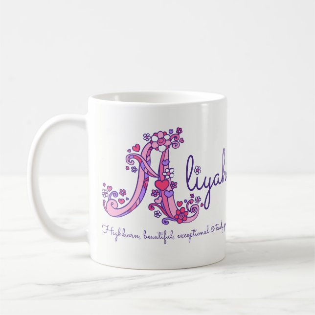 Aliyah dekorative A Monogramm-Tasse Kaffeetasse (Links)