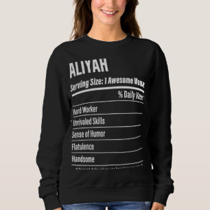 Aliyah ernährungsphysiologische Fakten für Größenk Sweatshirt