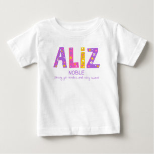 Aliz Girls nennen lila Blume pink Baby T-shirt