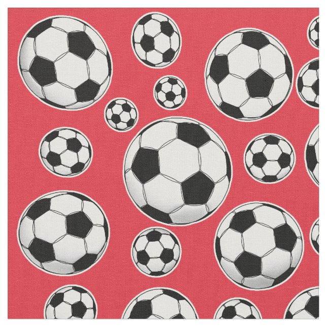 Alizarin-Hochrot-Fußball-Muster Stoff (Nahaufnahme)