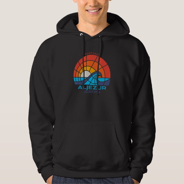 Aljezur Portugal Surfing Hoodie (Vorderseite)