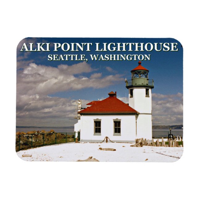 Alki Point Lighthouse, Seattle Washington Magnet (Horizontal)