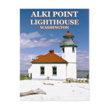 Alki Point Lighthouse, Seattle Washington Postcard