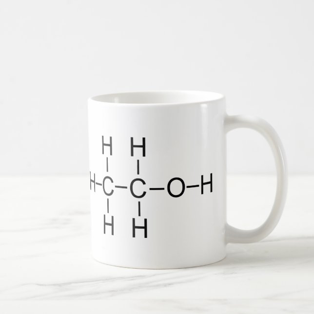 Alkohol - chemische Formel Tasse (Rechts)