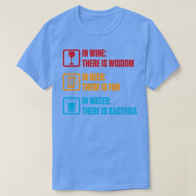 Alkohol in Wein Bier Wasser Sonne Männer Frauen Ge T-Shirt (Design vorne)