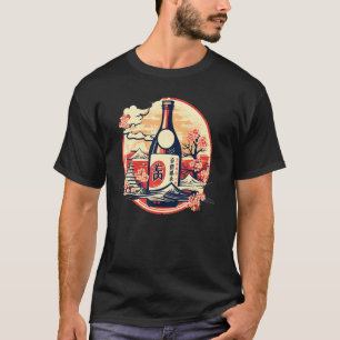 Alkohol-Sake-Flasche für japanische und asiatische T-Shirt