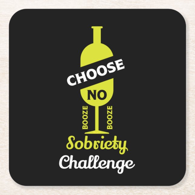 Alkohol Sobrify Alkoholfreie Teetalunterstützung Rechteckiger Pappuntersetzer (Vorderseite)