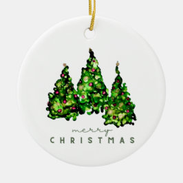 Alkohol-Tinte-Design-Weihnachtsbaum-Keramik-Orname Keramik Ornament
