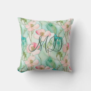 Alkohol-Tinte Florales Romantisches Pastell-Design Kissen