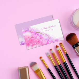 Alkohol-Tinte Gold-Glitter-Schrift-Make-up und Haa Visitenkarte